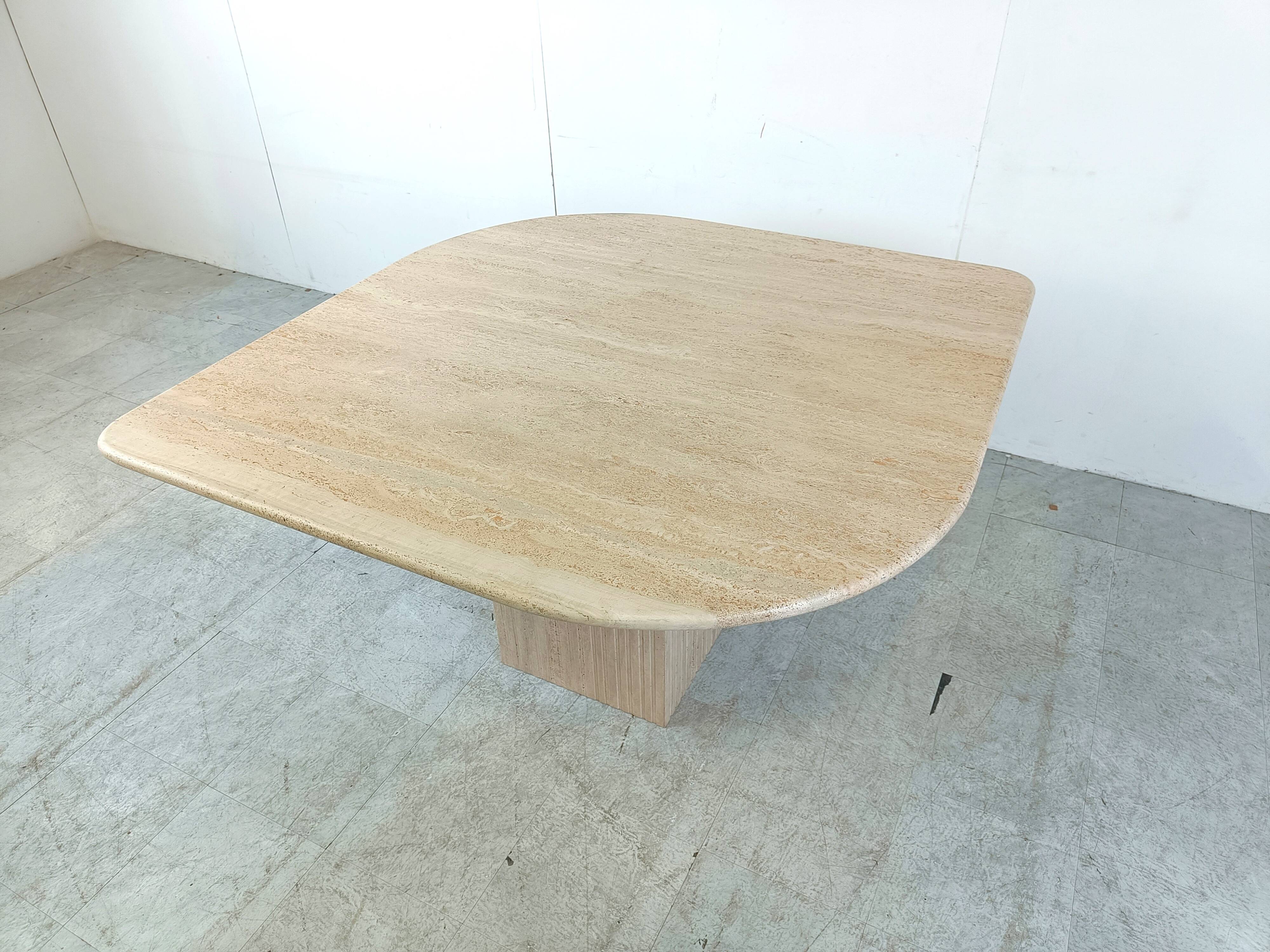 Vintage travertine dining table, 1970s