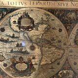 Golden old and new world map