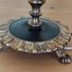 three-light candelabra lamp in metal and gilded brass, bouillotte lamp
