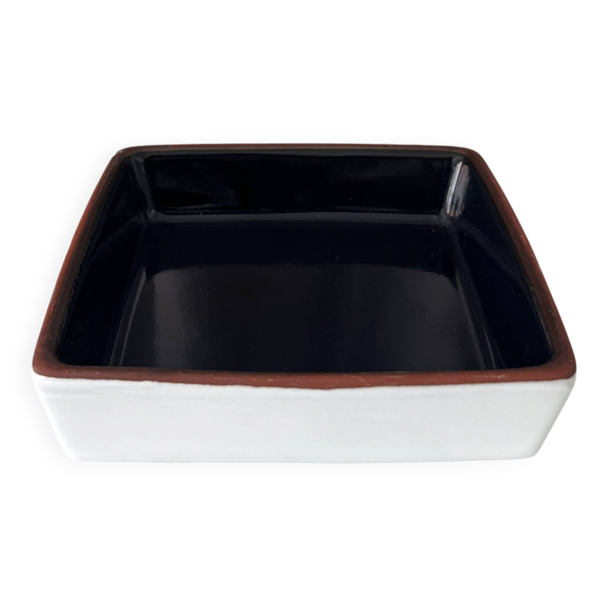 Vintage Ceramic Ashtray / Catchall Tray | Deep Navy Blue & White