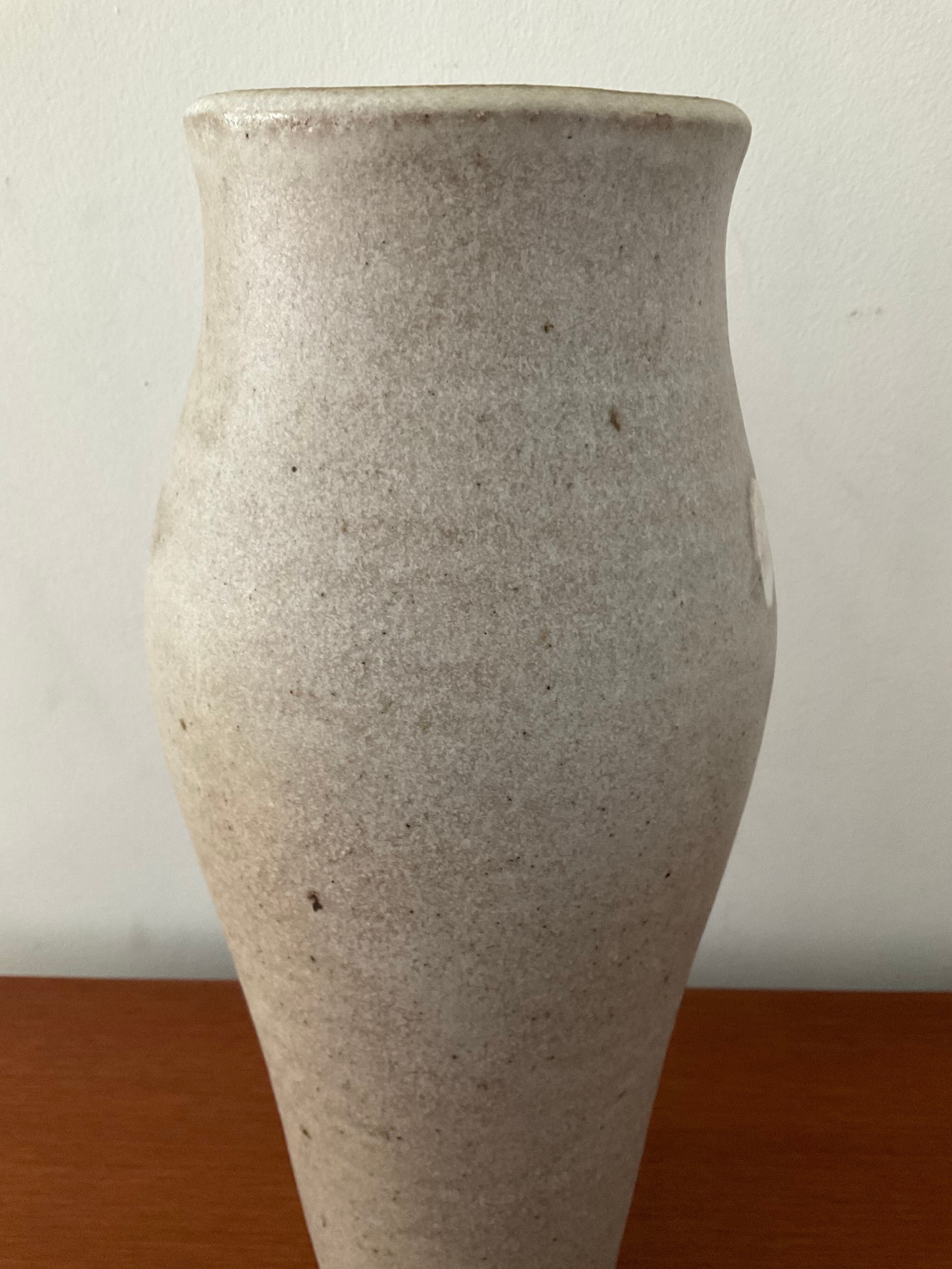Vase vintage en grès signé des années 80