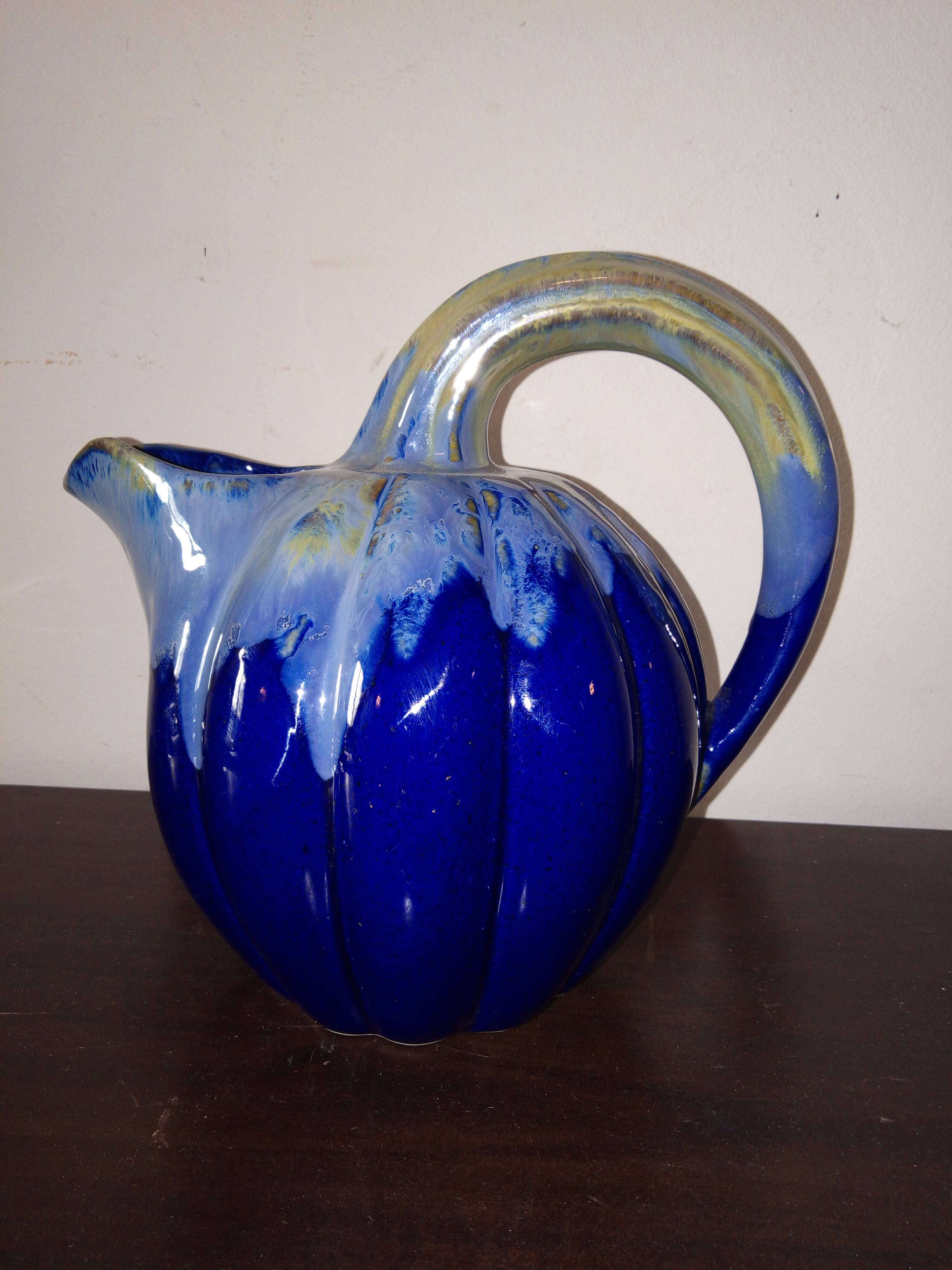 Old pumpkin-shaped jug signed Alpho 199 Art Deco period 1920 1930