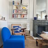 Chauffeuse atal en laine bleue  vintage