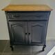 Old buffet of charm black patina and wood