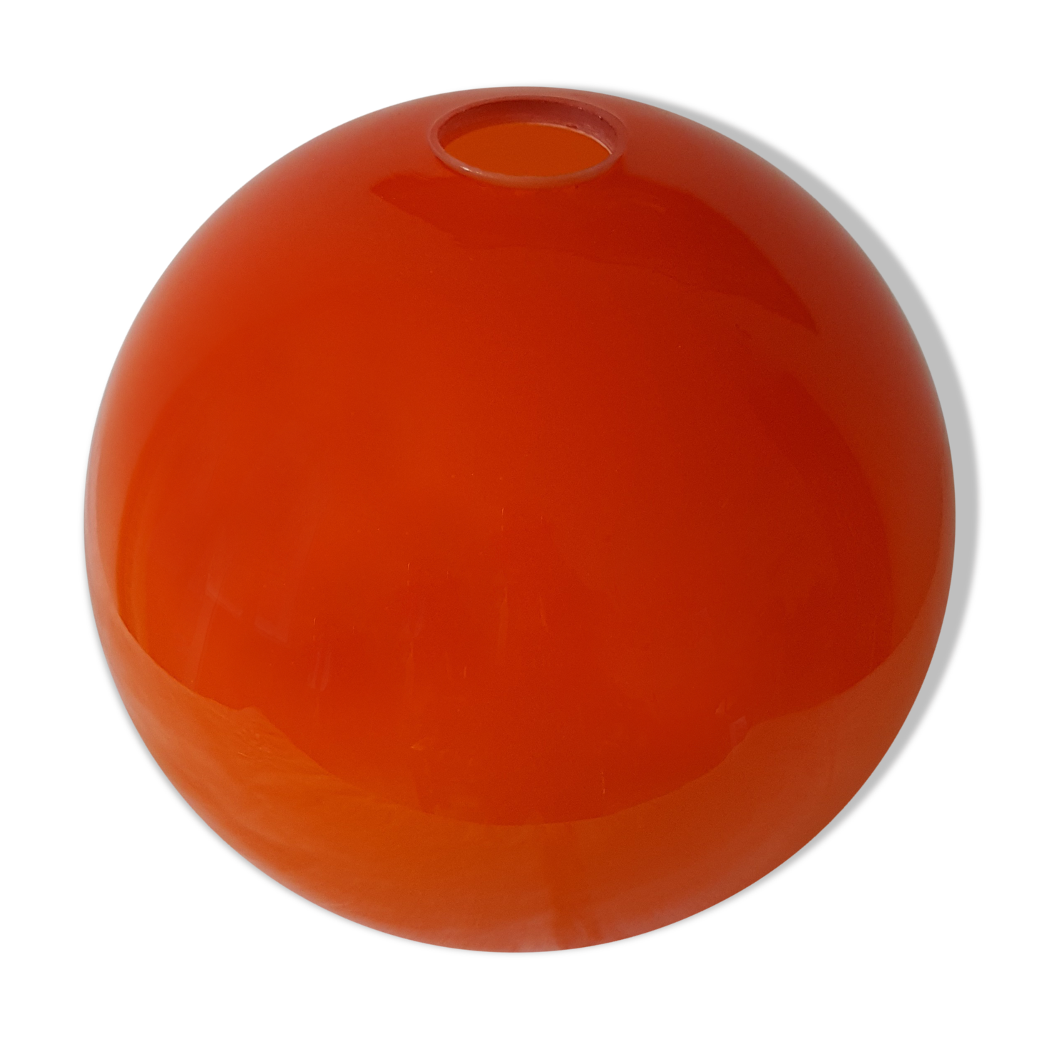 Orange glass globe for hanging lamp