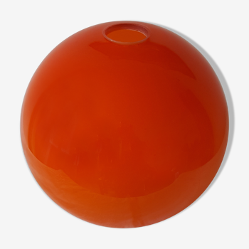 Orange glass globe for hanging lamp