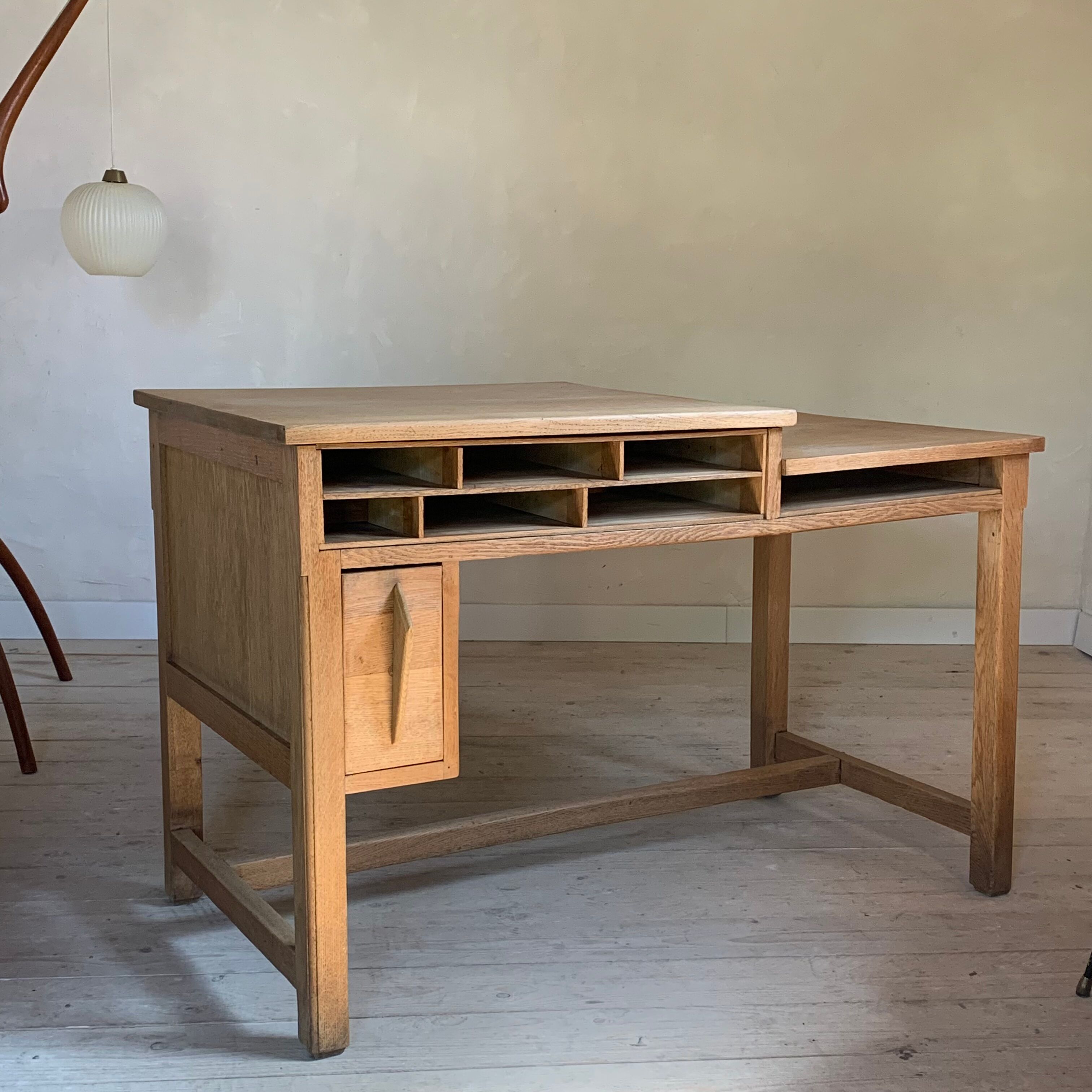 Vintage solid oak craft desk