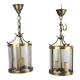 Pair of 1950s brass lanterns