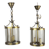 Pair of 1950s brass lanterns