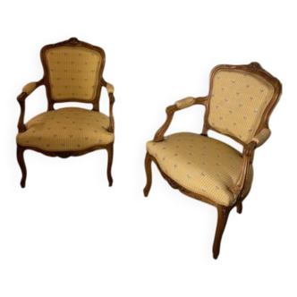 Pair of Louis XV style armchairs