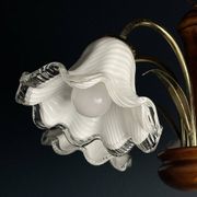 Vintage Murano glass chandelier and wood, Italy, 1970s