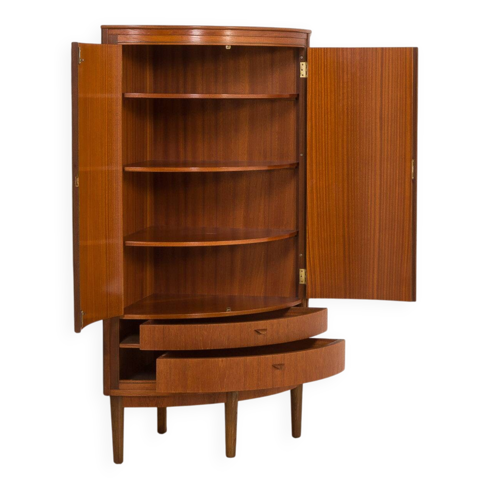 Agner Christoffersen mid-century modern corner cabinet in teak, Denmark, 1950s