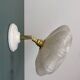 Vintage art deco wall lamp with white Clichy glass shade