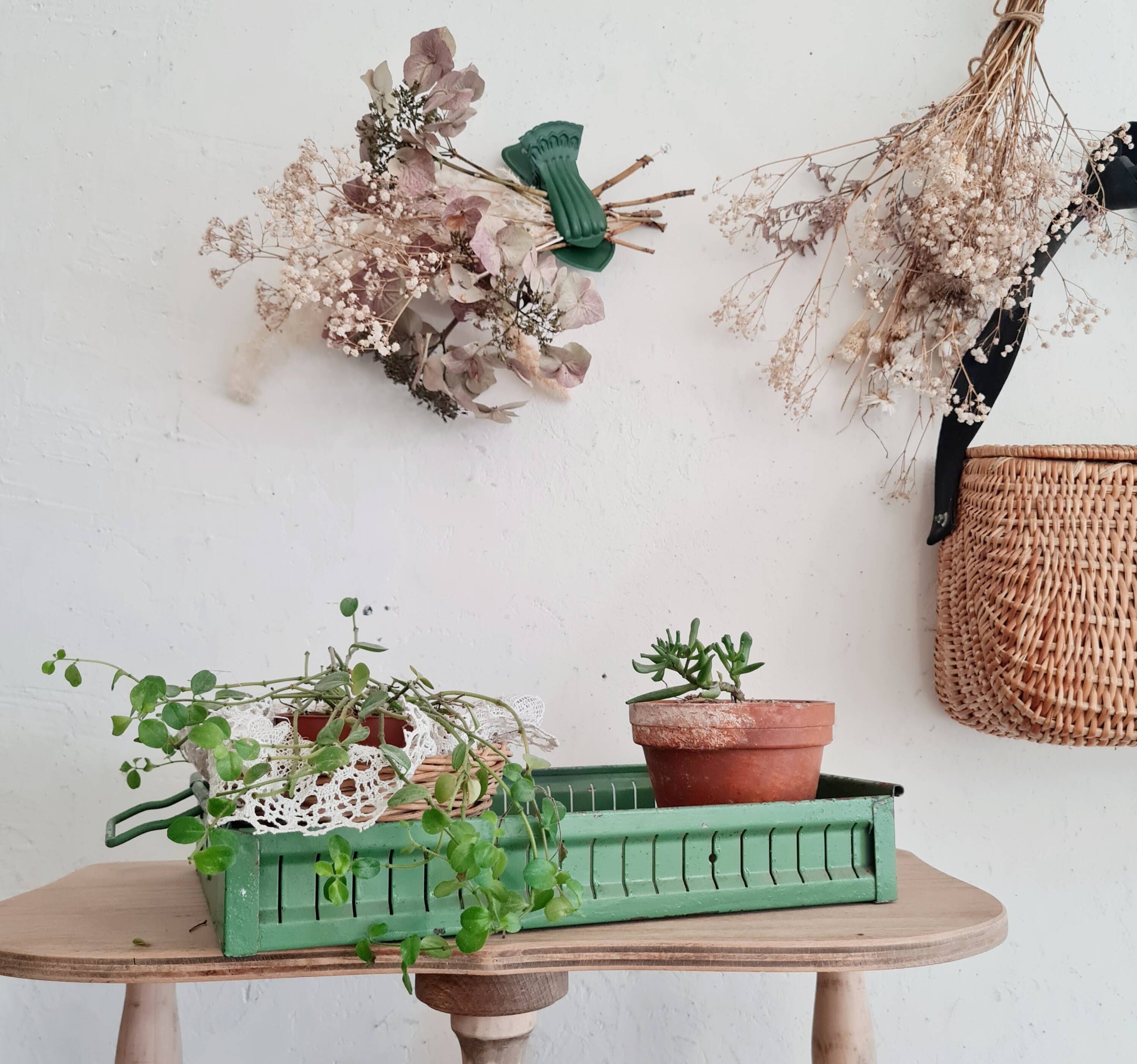 Green metal workshop drawer - tray