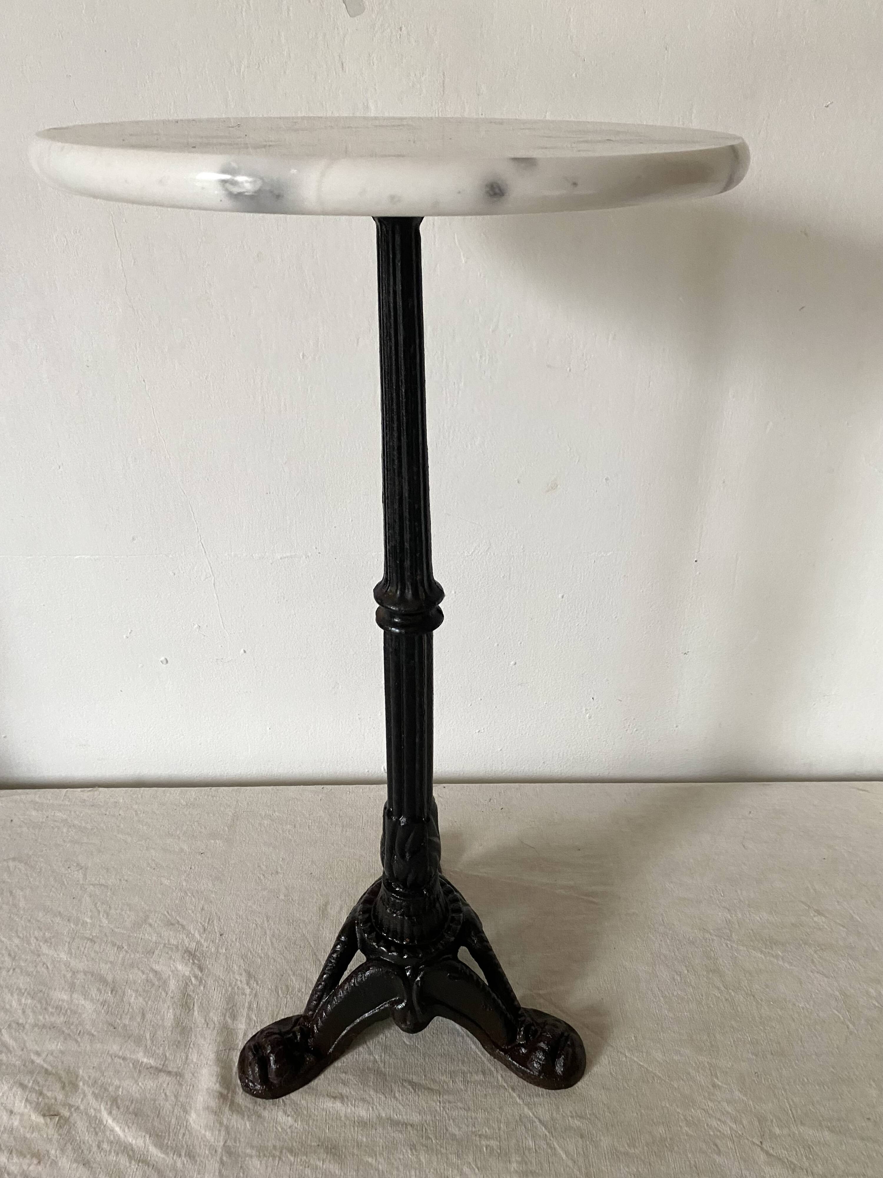 Marble bistro pedestal table, plant holder