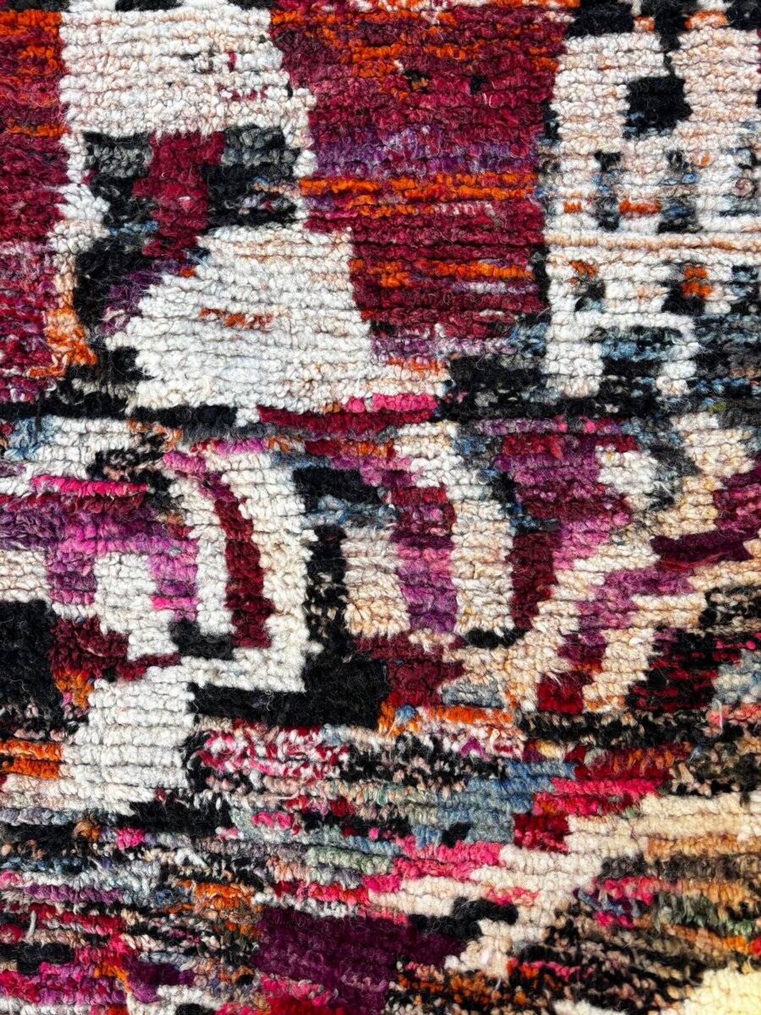 Multicoloured Moroccan Berber rug for the living room.