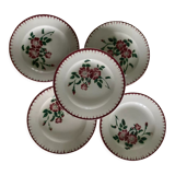 Set of 5 old flat plates Epernay Sarreguemines Digoin