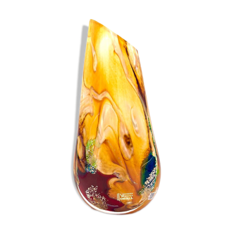 Murano Sommerso Vase OBALL Signed & Labeled 24k Gold H30cm 2.5kg New