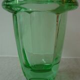 Green crystal vase from the 50s