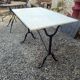 Bistro table top marble foot cast iron