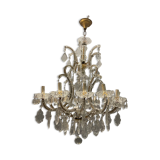 Lustre italien en verre de Murano en cristal, années 1950