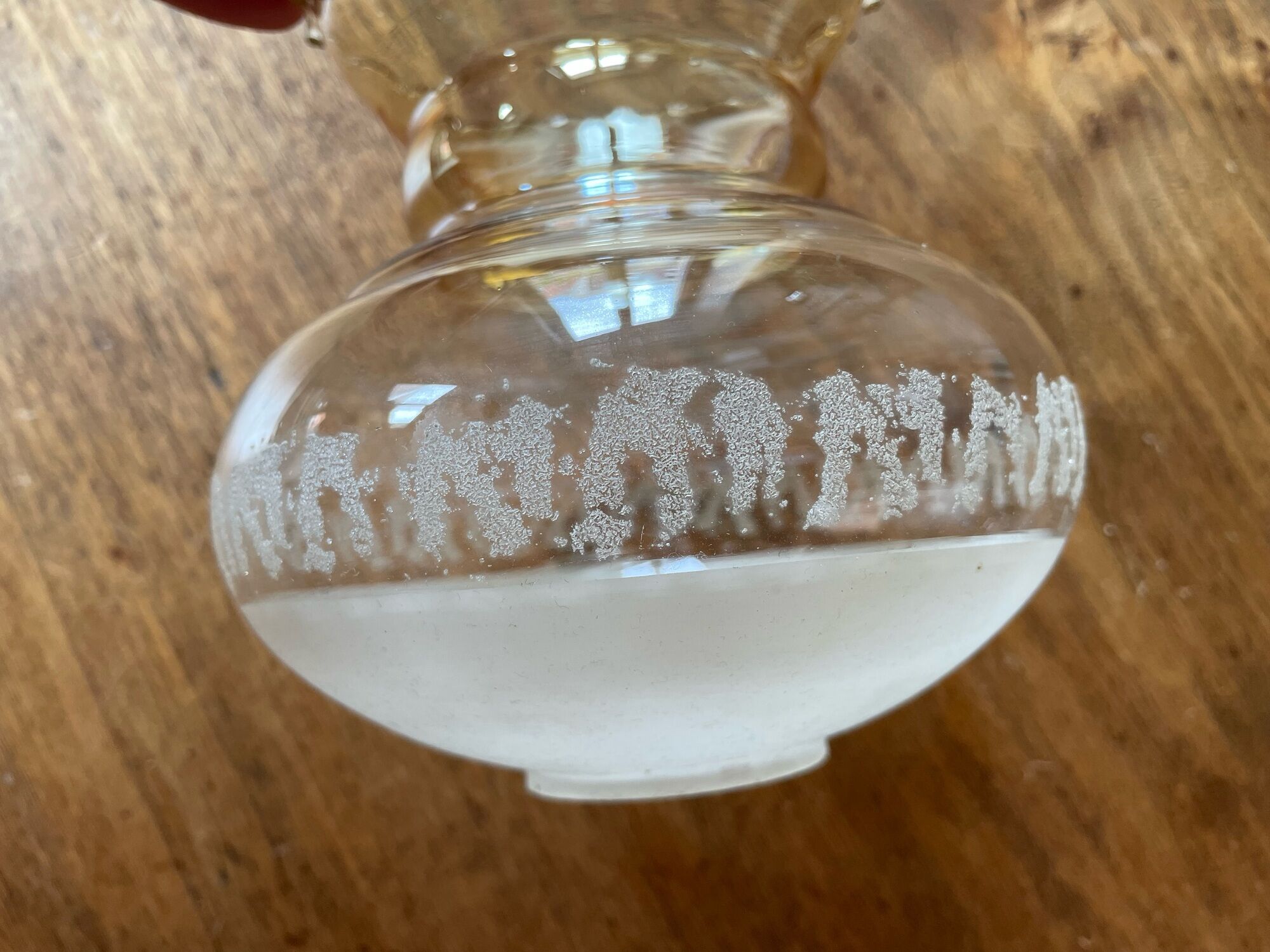 Set of 4 globes of glass lampshades, old, vintage