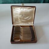 Lot 12 small silver metal cuillieres art deco