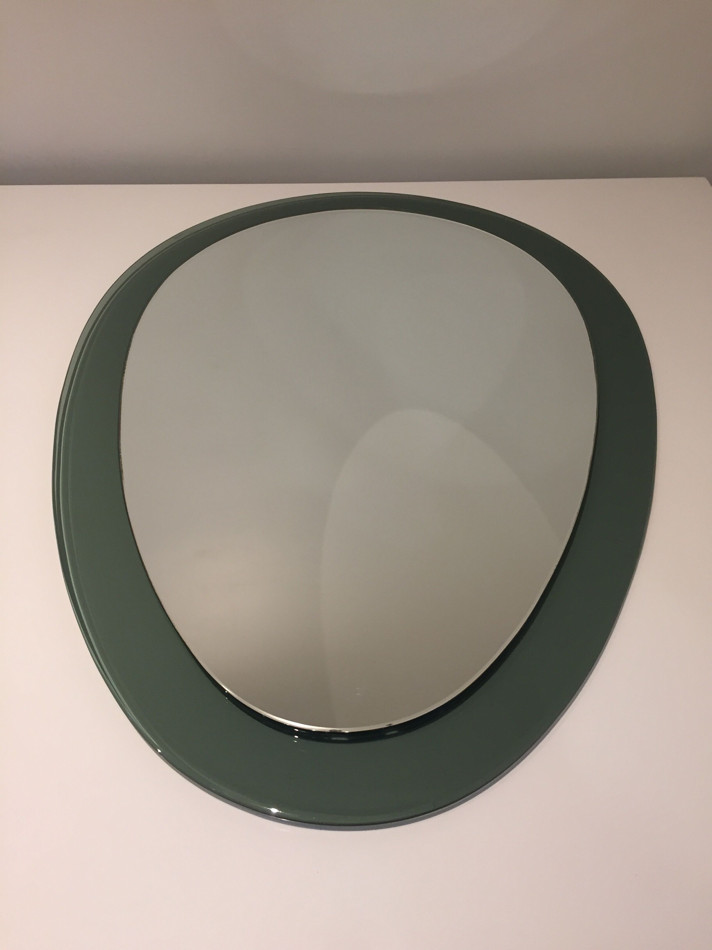 Double egg-shaped mirror, Italian design, 1960s / 1970s