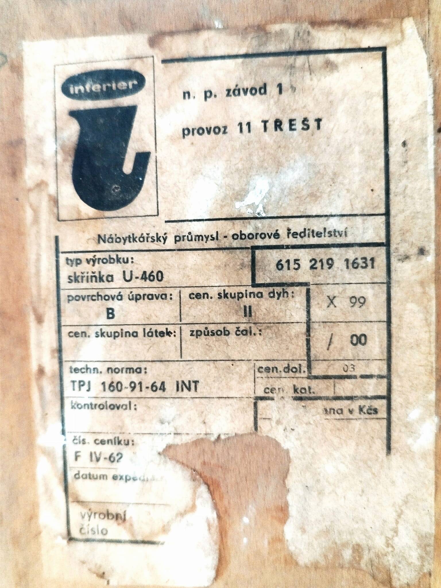 Czechoslovakian Sideboard by J. Jiroutek for Interier Prague, 1960s