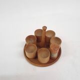 Vintage wooden egg cups, The Netherlands 1950's