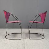 Vintage pink 'linda' dining chairs by Arrben, 1980s - set of 4