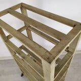 Patinated rolling shelf