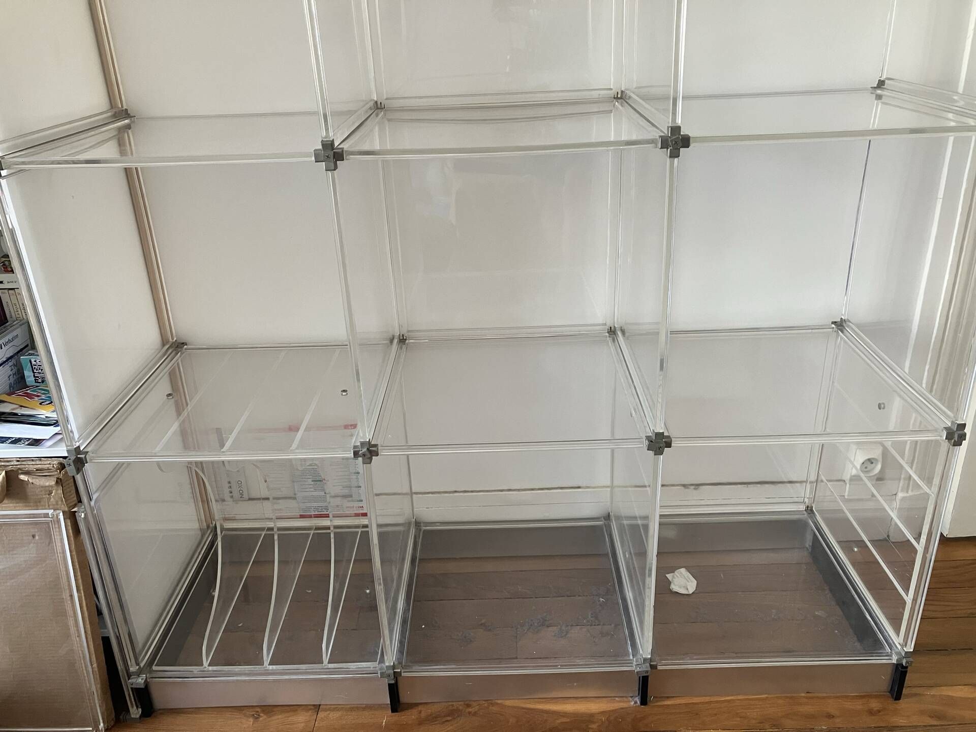Vintage Plexiglas shelf, bookcase