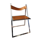 Leather folding chair "Elios" 60s