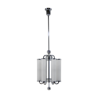 Lustre tubulaire chromé Bauhaus, années 1930