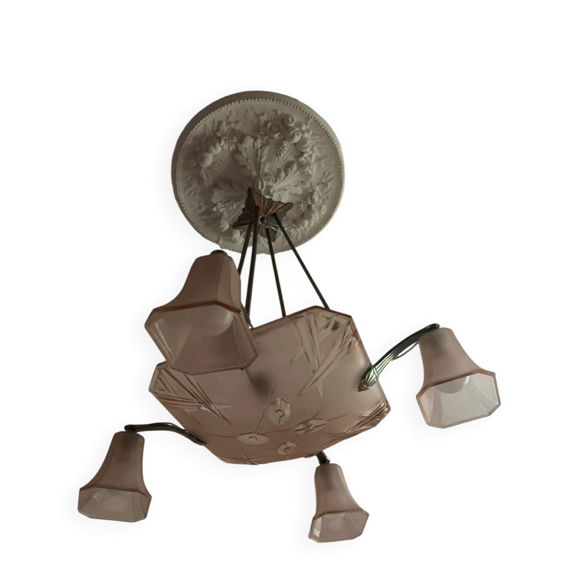 Art Deco chandelier signed Degué