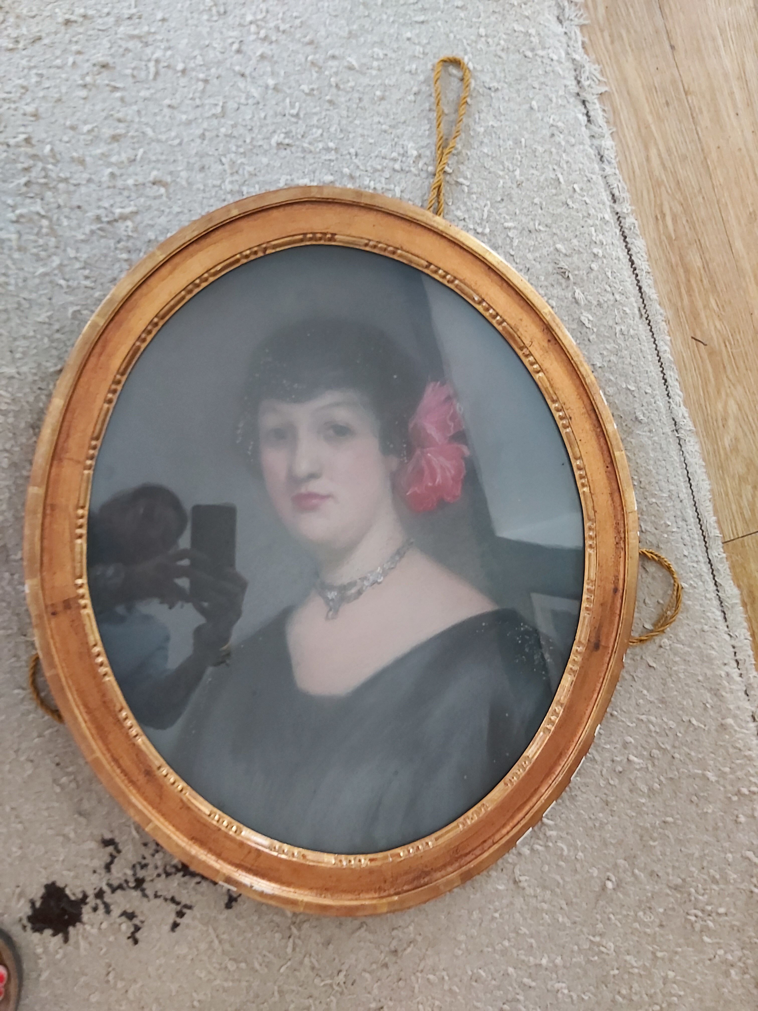 19th century medallion painting