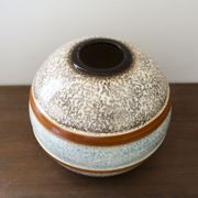 Vase boule céramique émaillée art déco signé