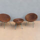 Ensemble vintage en rotin – 2 fauteuils & table basse – Années 60