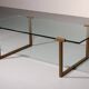 Coffee table glass and brass by Peter Ghyczy model T54 1970