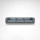 LC3 down cushions Y extra leather 3-seater sofa by Le Corbusier Cassina 90s