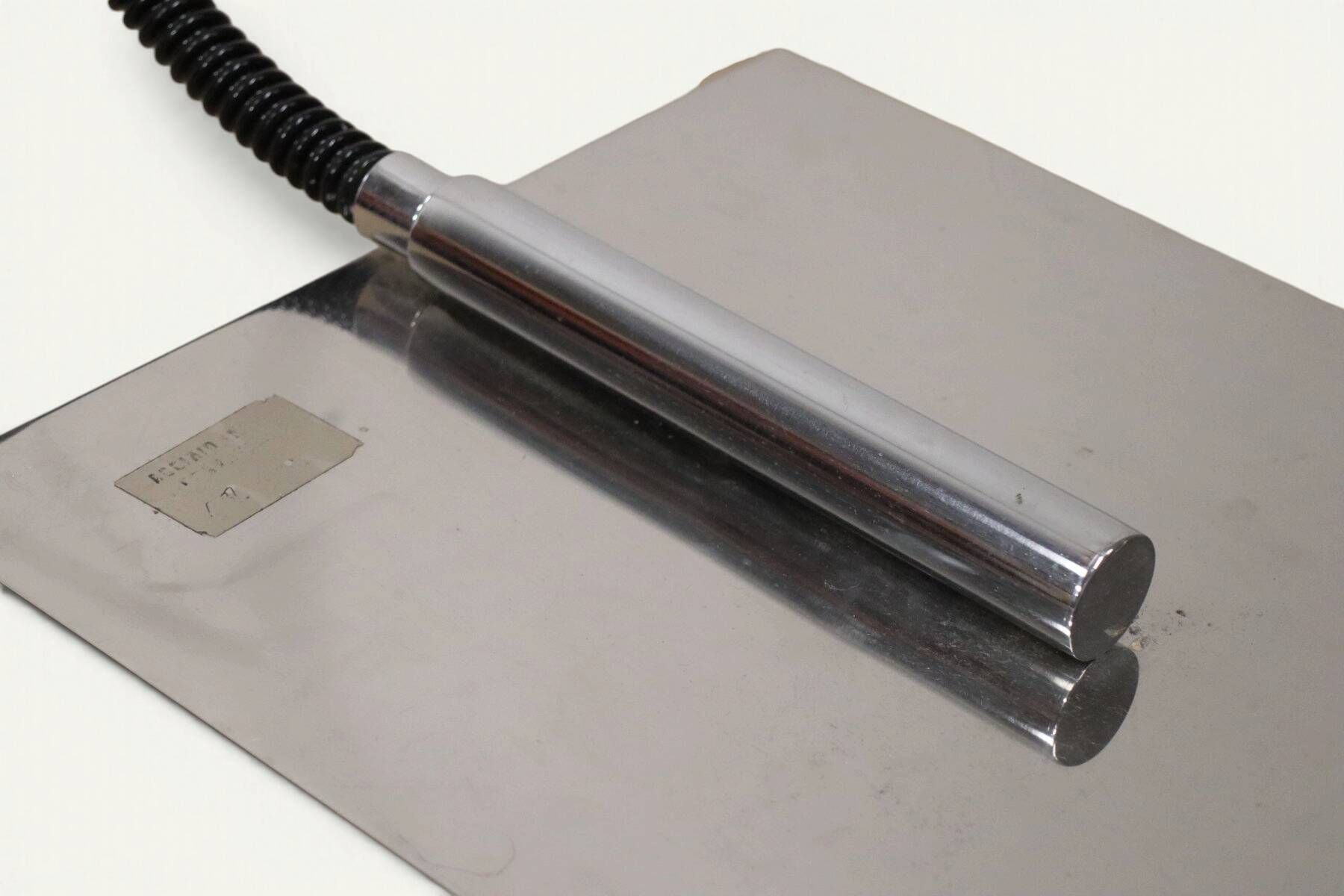 Vintage arc floor lamp with a chrome metal balance, 1970.