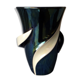 Vase en céramique à émail iridescent Verceram circa 1950