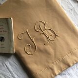 Old linen and yellow cotton sheet