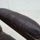 1970s, Scandinavian armchair, brown furniture leather, bent wood.