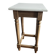 Tabouret ancien en bois brut et blanc cassé