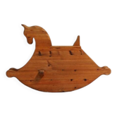1970s Rocking Horse in Solid Pine Wood, Children’s Toy