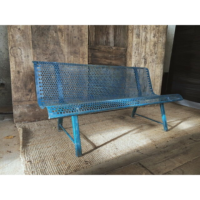 Public garden metal bench in 1950s