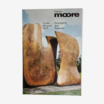 Original poster exhibition Henry Moore, Sculpture, Orangerie des Tuileries 1977