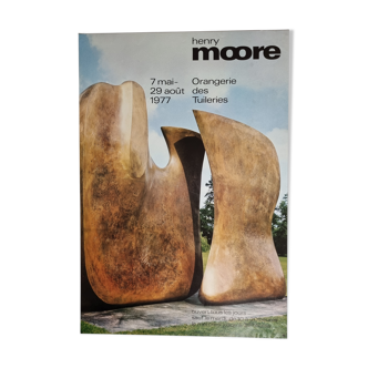 Affiche originale exposition Henry Moore, Sculpture, Orangerie des Tuileries 1977